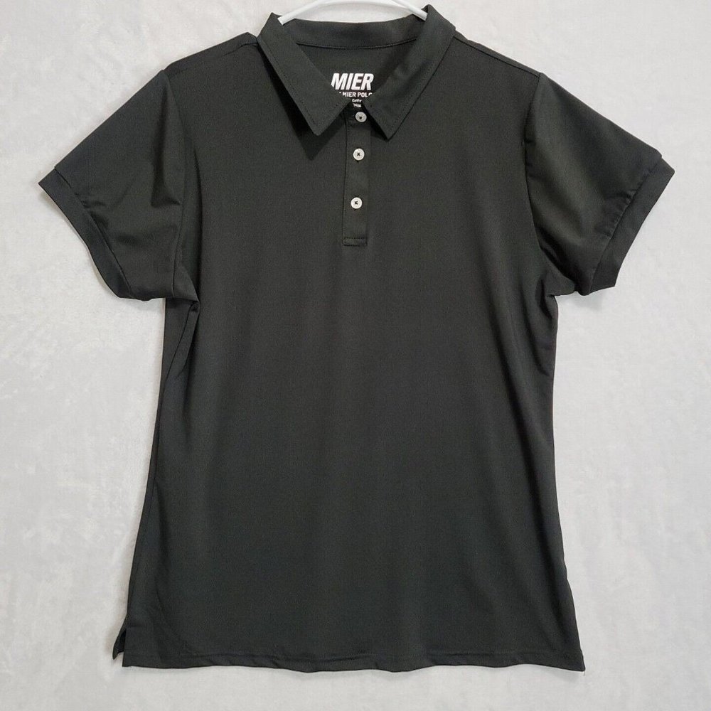 Mier Women's Short-Sleeve Golf Polo Shirt Black Size Med Activate Ware